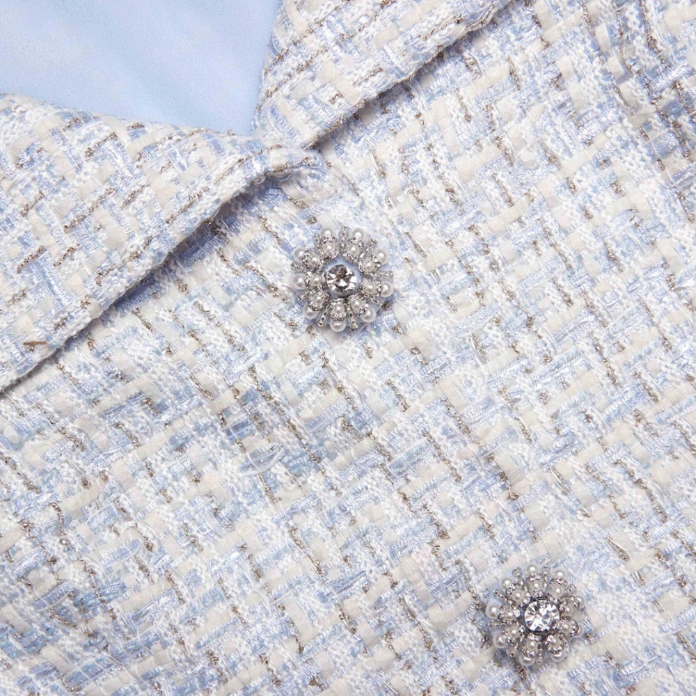 Self-Portrait Blue and White Midi Dress - Picture 5 of 9